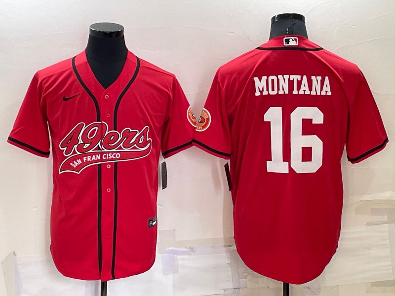 Men San Francisco 49ers #16 Montana Red 2022 Nike Co branded NFL Jersey->indianapolis colts->NFL Jersey